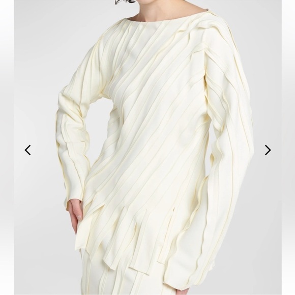 New Bottega Veneta Fluid Stretch Striped Cutaway Top Size 40 - Picture 3 of 7